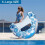 Inflatable Pool Floats with Canopy for Adults, Cup Holders, Summer Beach Party 6