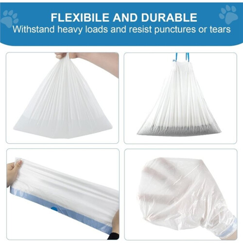 5 Rolls Self Cleaning Cat Litter Box Liners 20 Counts Extra Thick for Automatic Cat Litter Box Robot with Drawstring