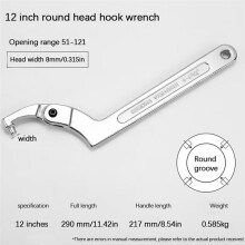 Water Meter Wrench with Hook for Crescent Wrench for Removing Water Meter Half-Moon Wrench for Alloy Absorber B