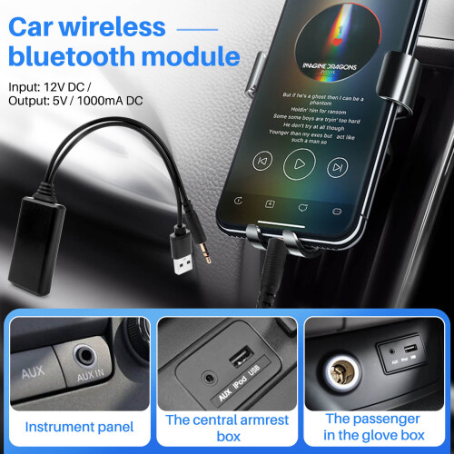 Car Wireless  Module Music Adapter Auxiliary Receiver Aux Audio Usb 3.5Mm Socket For  E90 E91 E92 E93 1