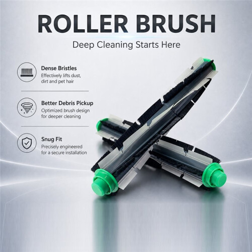 Replacement for  Kobold VR200 VR300 Robot Vacuum Cleaner Main Roller Brush Side Brush 1