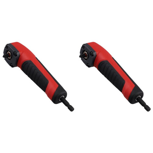 2X 90 Degree Right Angle Drilling Shank Extension Adapter 1/4 Inch Magnetic Screwdriver Hex Drill Socket Holder