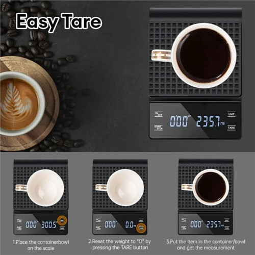 3kg/0.1g Coffee Scale with Timer Kitchen Tools Digital Multifunction Weighing Scale Pour over Drip Espresso Scale 2 2