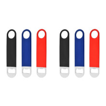 Abridor de Garrafas Plano de Aço Inoxidável Resistente de 6 Pacotes, Abridores de Cerveja Sólidos e Duráveis, Vermelho, Preto, Verde, 7 Polegadas