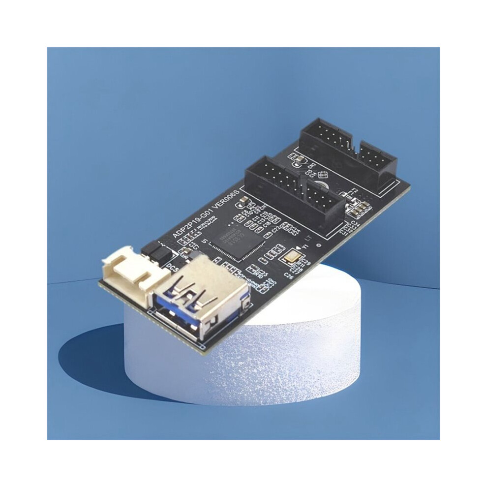 19Pin Usb 3.0 To Dual 19Pin Motherboard Splitter Adapter With Usb 3.2 Gen1 Hub 19Pin To Dual 19Pin Extension Card 4711362299167