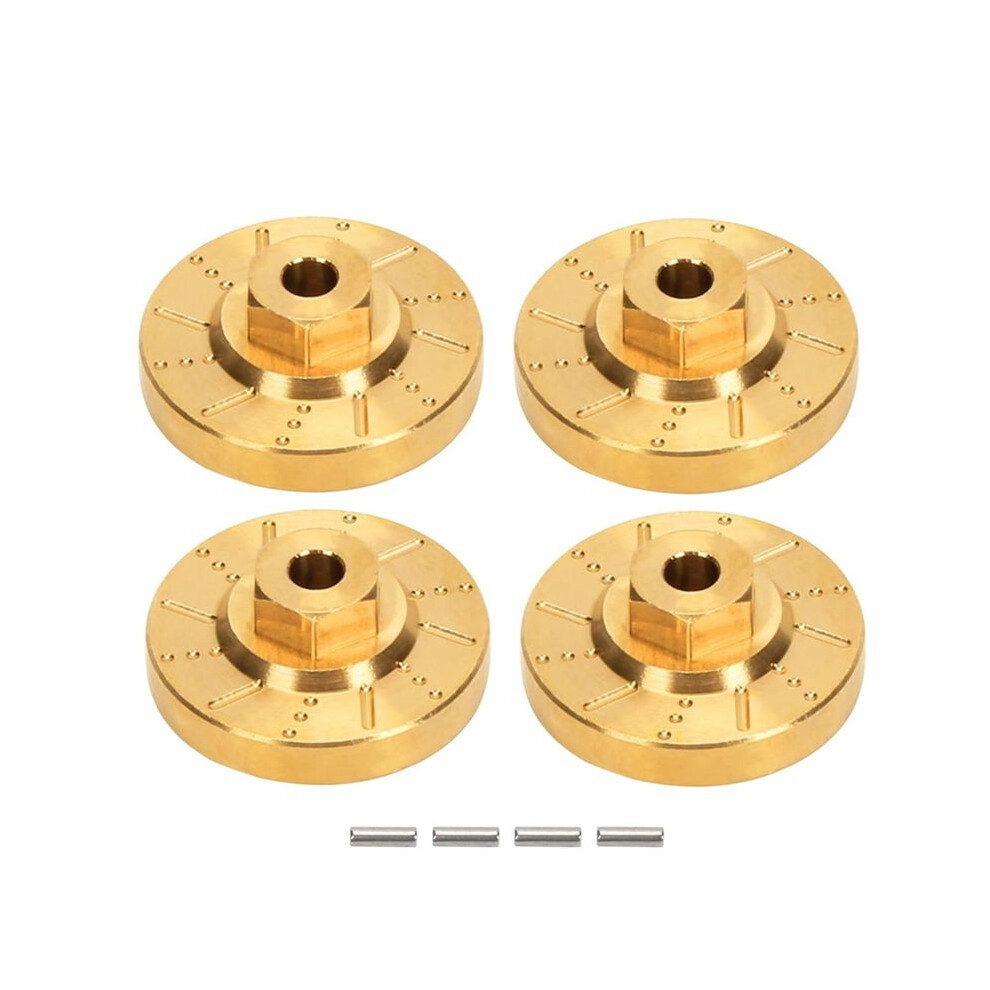 4Pcs Brass Wheel Hex Hub Adapter Counterweight Brake Disc For 1/18 Fms Eazyrc Rochobby Rc Car Upgrade Parts, Yellow 6033495019947