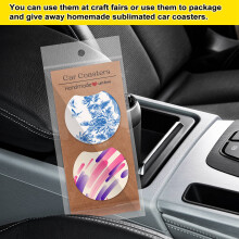 120 Pcs Car Coaster Packaging Sublimation Car Coasters Paper Card 6.77x 3.07 Inches,2x Thermal Sublimation Car Coasters