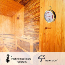 Termômetro de Sauna, Termômetro 2 em 1 Fahrenheit e Higrômetro Medidor de Temperatura Suspenso Monitor de Temperatura e Umidade
