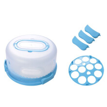 Porte-Gâteau à Petit Gâteau avec Couvercle et PoignéE + Assiette à Gâteau avec DôMe 10 Pouces Porte-Gâteau Rond avec Couvercle Bleu