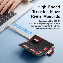 DC01 2-in-1 Portable Memory Card Case Dual-Slot Simultaneous Card Reader for Camera Smartphone Photography