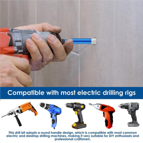 6-Piece Dry Diamonds Drill Bit Set for Granite, Tile, Ceramic, Marble, Hexagonal Handle Tile Drill Bits 2