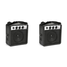 2X Amplificatore per Chitarra da 5 W con Ingressi da 3,5 mm e 6,35 mm, Uscita da 1/4 Pollice con Regolazione del Tono del Volume Overdrive