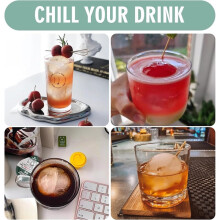 1 Set Ice Tray, Whiskey Ice Mold, Spherical Ice Mold, with Box and Clip, Leak Free Circular Ice Mold,White Set