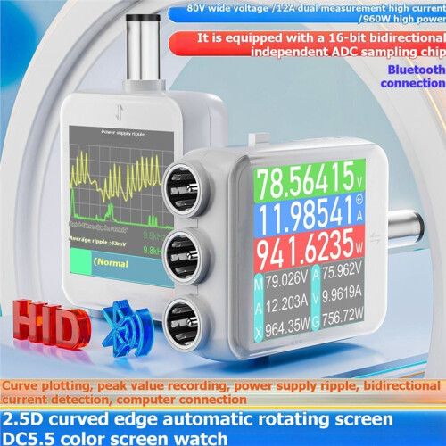 B50 DC5.5 Tester Digitale Display Voltmeter Amperemeter Wattmeter  Stroom Spanning Vermogensmonitor 5517 5521 5520  Adapter