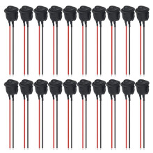 20Pcs 12V Round Rocker Toggle Switches Rocker  with Wire 2Pin SPST with Pre-Wired 6A/250V AC for Boat, Car