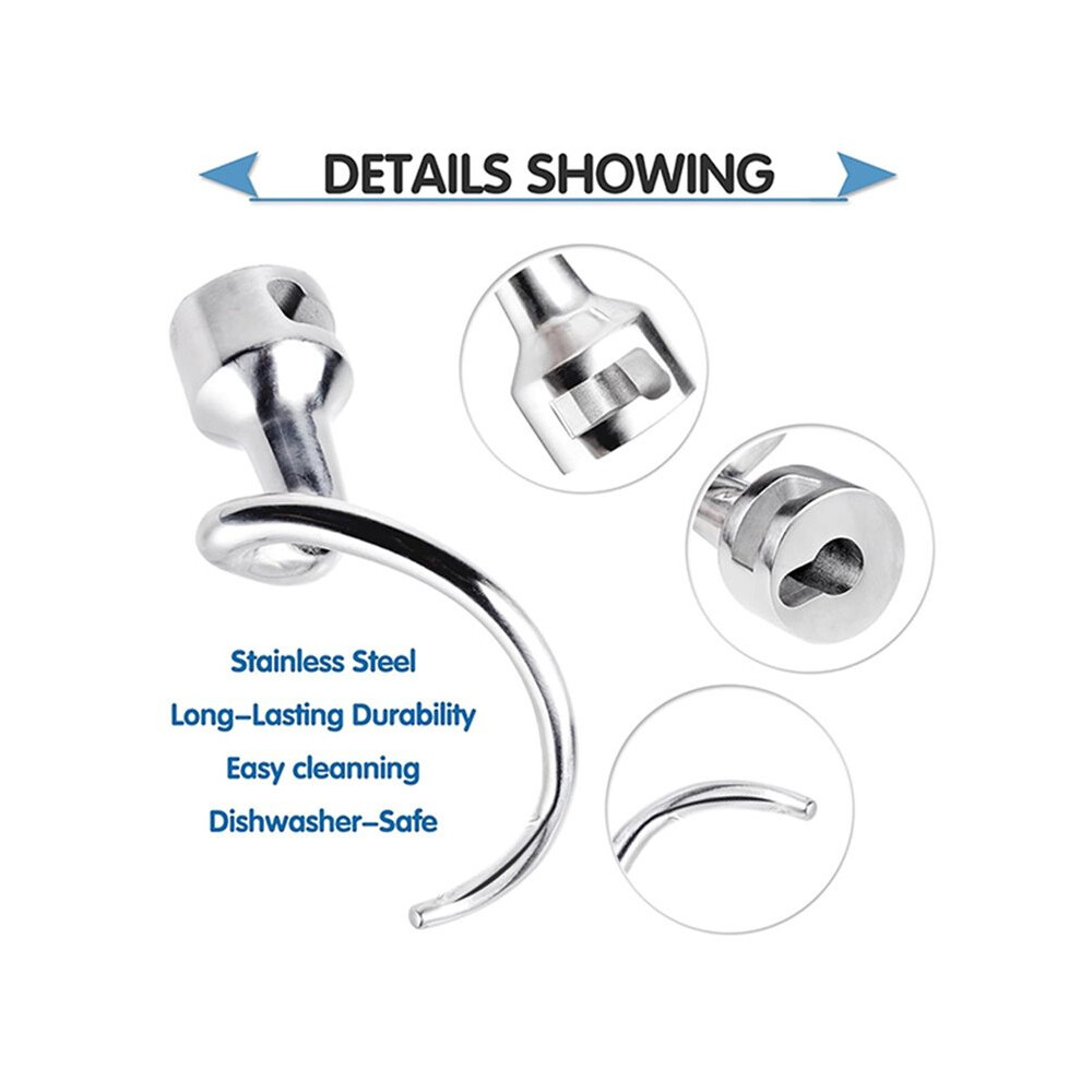 K45dh Spiral Dough Hook Replacement For 4.5-5Qt Mixers, 304 Stainless Steel Stand Mixer Attachment For Bread 6033343299170