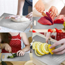 Schneidebrett Aus Edelstahl für die Küche, Edelstahl 304, Verdickt, Doppelseitig, Lebensmittelecht, zum Schneiden Von Obst und Fleisch