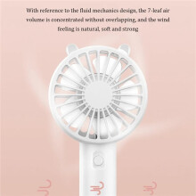 Handheld Fan Portable USB Rechargeable with Desk Base Small Makeup Eyelash Cooler for Women Girls Outdoor Use White