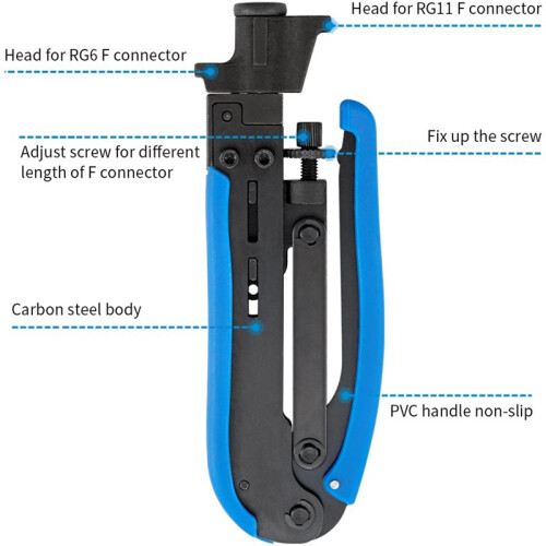 RG6 Compression Tool Coax Cable Crimper Kit RG6 RG11 RG59 Cable Crimping Tools 2