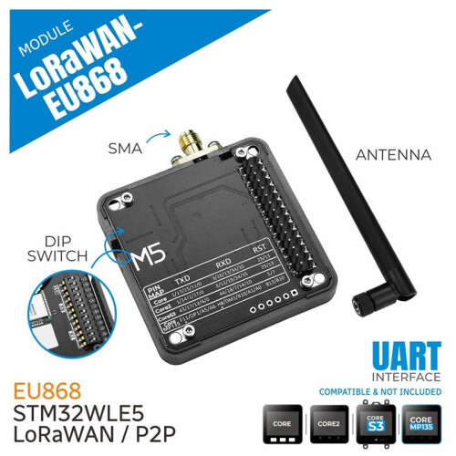 LoRaWAN-EU868 Module Long-Range Low-Power Wireless Communication Module LoRaWAN EU868 Module (STM32WLE5) 863 - 870 MHz 2
