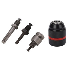 Mandril de Furadeira Sem Chave com Aperto Automático, Faixa de Fixação e Troca Rápida de Ferramentas, Adaptador Redondo
