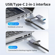 USB Typ C auf -Kompatibler Hub, USB 3.0 auf Dual -Kompatibler Adapter, Splitter, Multi-Stream 1080p Dual-Display-Dock