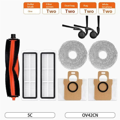 Suitable Compatible with  Mijia Sweeping Robot 5C Accessories Dust Collection Filter Side Brush Mop Roller Brush Consumables 2