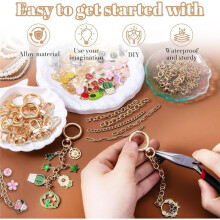 325Pcs Keychain Making Kit, Charms for Jewellery Making, Jewellery Making Supplies, Bag Charm Kit