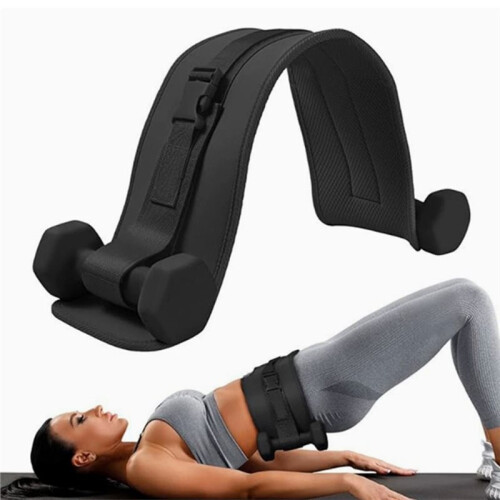 Exercise Hip Thrust Belt - Dumbbell Hip Thrust Belt, Thicken & Widen, Comfortable for Dumbbells, Kettlebells Black 1