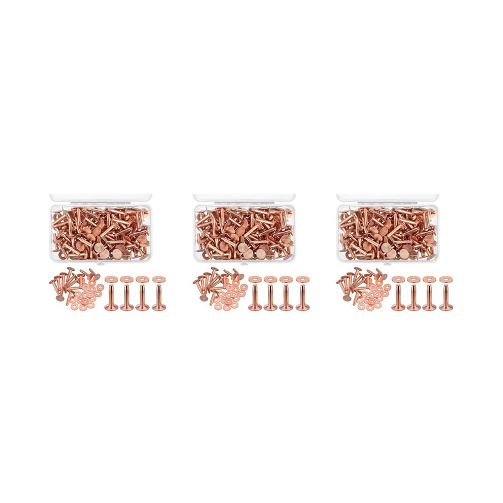 300 Sets Copper Rivets And Burrs Washers Leather Copper Rivet Fastener For Wallets Collars Leather Diy Supplies 6032368562689