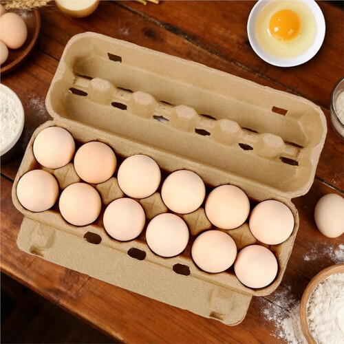 25-Pack Empty Egg Cartons 12 Count,Natural Paper Pulp Egg Cartons Bulk for Eggs Storage for Farm, Kitchen, Organizing 1