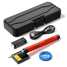 Kit de Soldador Micro-USB de 5 V, con Batería Soldador Inalámbrico Máquina de Soldadura Eléctrica Portátil Pluma de Soldadura Rojo