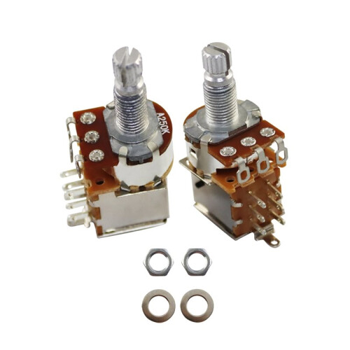 2Pcs Ohm Push Pull Potentionmeter Brass Metric Split Standard Shaft Volume Tone  Electric Guitar A250K 2