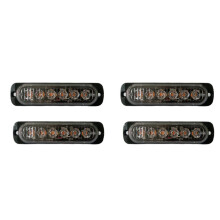 4 Stück LED-Blitzwarnleuchte, Blitzgitter, Blinkende Lichtleiste, LKW-Auto, Rundumleuchte, Ampel, 12 V, 24 V, Gelbes Licht
