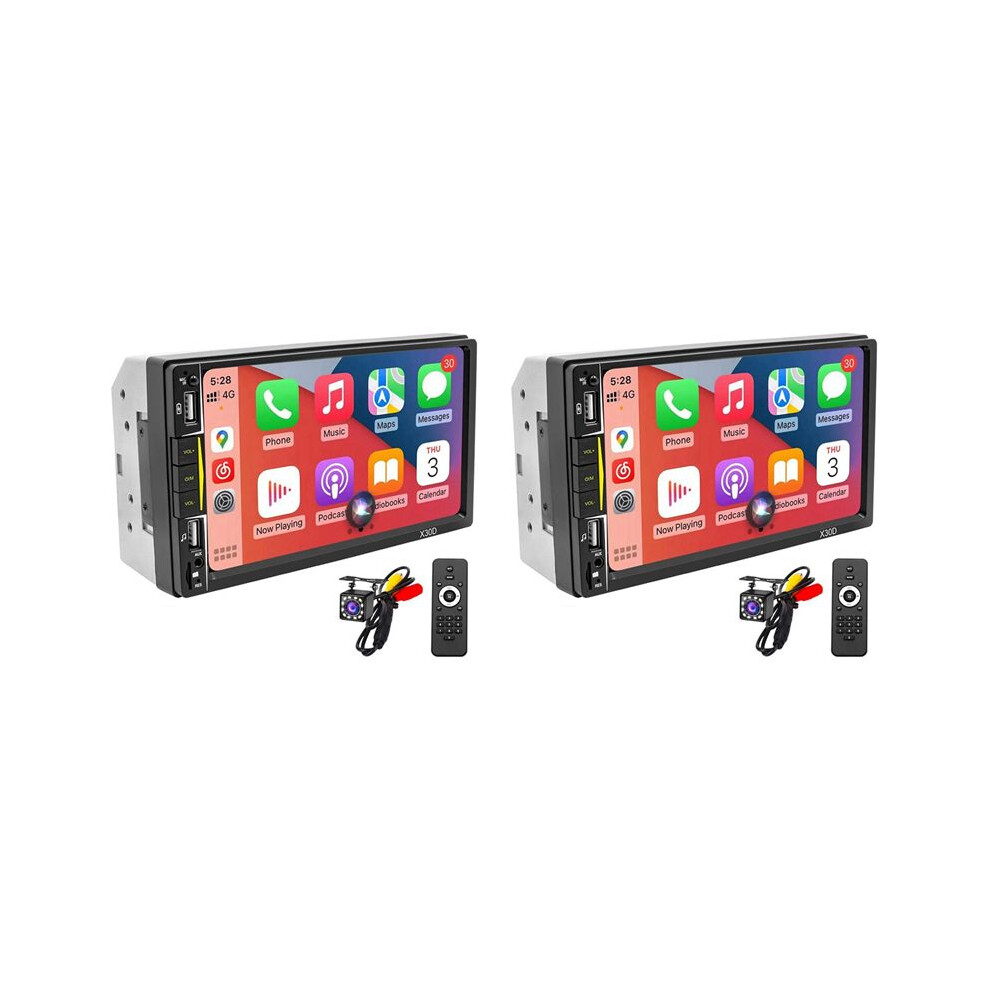 2X Double Din Stereo With Carplay, 7Inch Touchscreen Radio And Backup Camera Phone Mirror-Link Audio Receiver 6031363999285