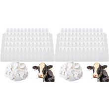200 Stuks  Koe-Oormerken, Grote Plastic Vee-Oormerken voor Koe, Paard, Hond, Varken, Geit, Schaap, Boerderijbeheer, Wit