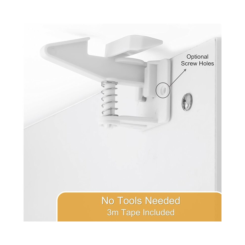 Baby Proofing Cabinet Locks No Drill Child Safety Drawer Latches Adhesive Childproof for Cabinets,Kitchen & Furniture
