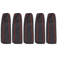 5X Leather Hand Brake Cover Protective Sleeve for / Accord / 8, Black + Red