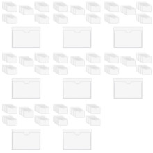 Portaetiquetas Autoadhesivos de 480 Piezas Bolsillos para Tarjetas Portaetiquetas Portatarjetas de Biblioteca Transparentes con Apertura Superior para