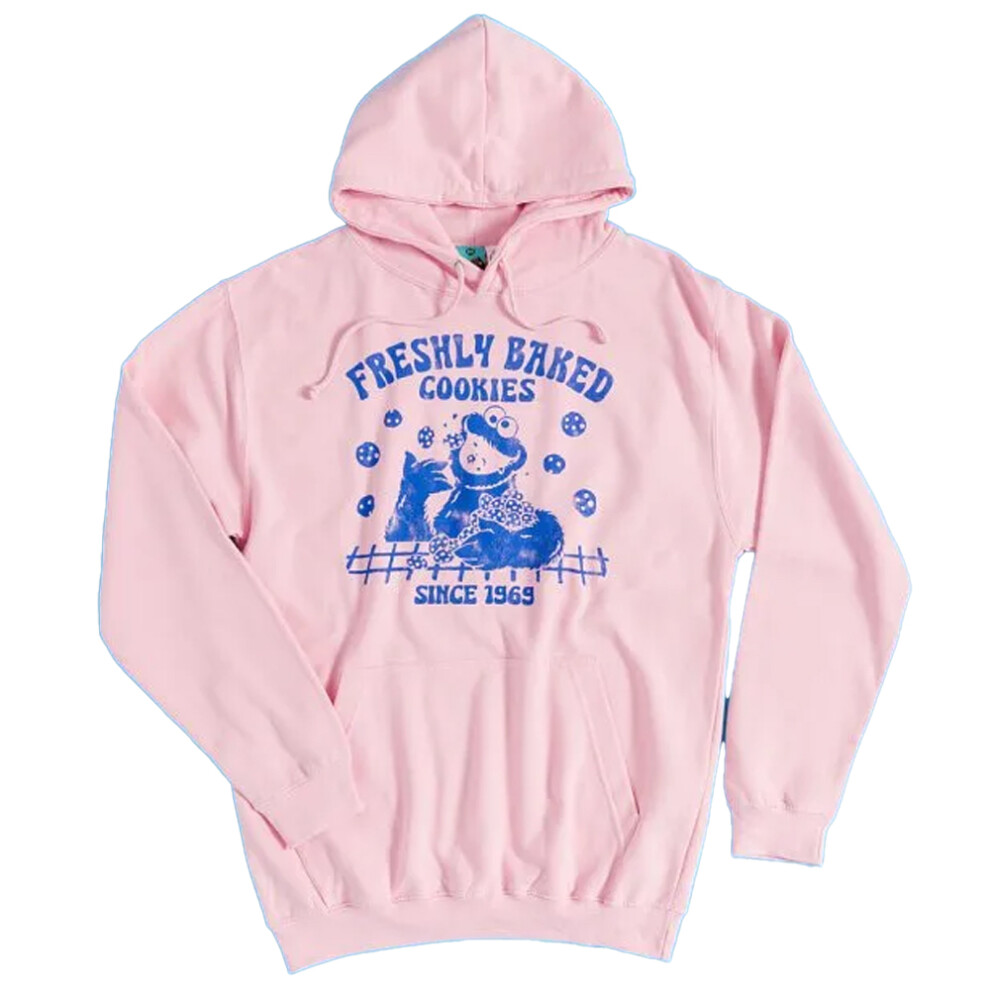 Sesame Street (M, ) Unisex Adult Freshly Baked Cookie Hoodie Pink