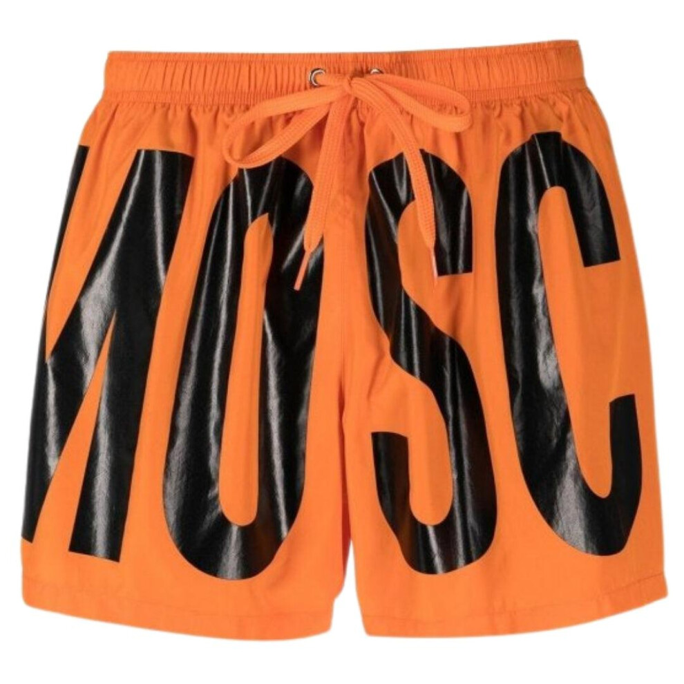 Moschino (M, ) Mens Logo Swim Shorts Orange