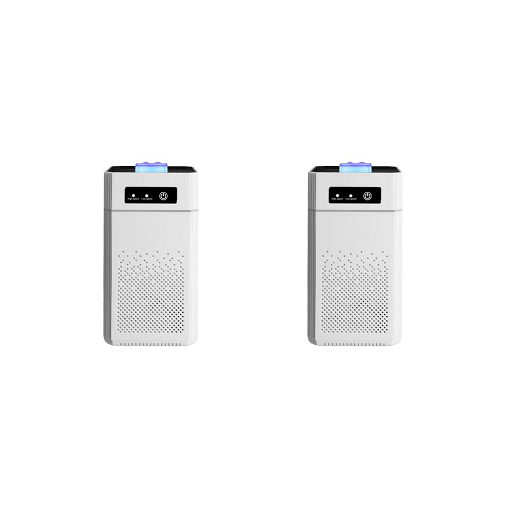 2X Portable Air Purifier Ionizer Negative Ion Generator Smoke Odor Removal Hepa Filter Car Air Freshener 6033107900021