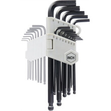 1set /26pcs Basics Hex Key Allen Wrench, Long Arm, End, Metric and Standard Sizes, Chrome Steel