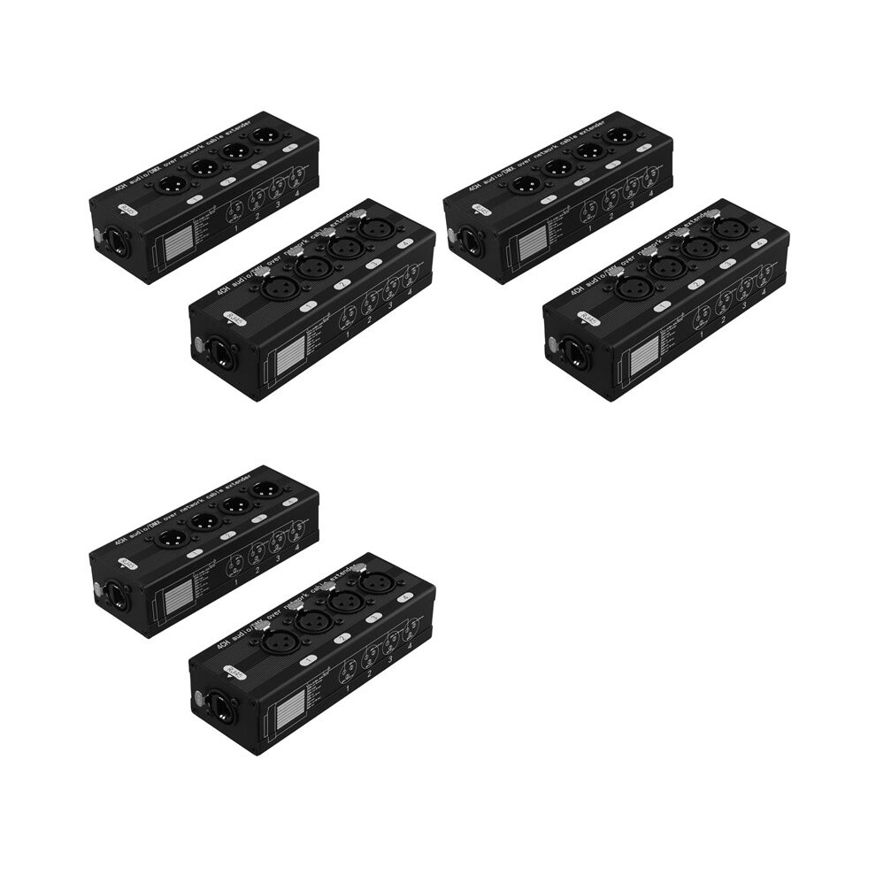 3 Pair 4 Channel Xlr/Dmx Audio Rj45 Ethernet Extender Xlr Extender Transceiver For Live Stage, Audio Recording Studio 6031535546897