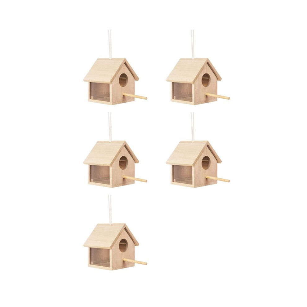 5X Outdoor Bird Houses Transparent Wooden Bird House For Outside,Hanging Birdhouse 6031795031218