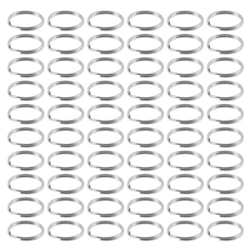 60 Pcs 20mm Outside Dia Universal Split Key Rings Keychain Holders
