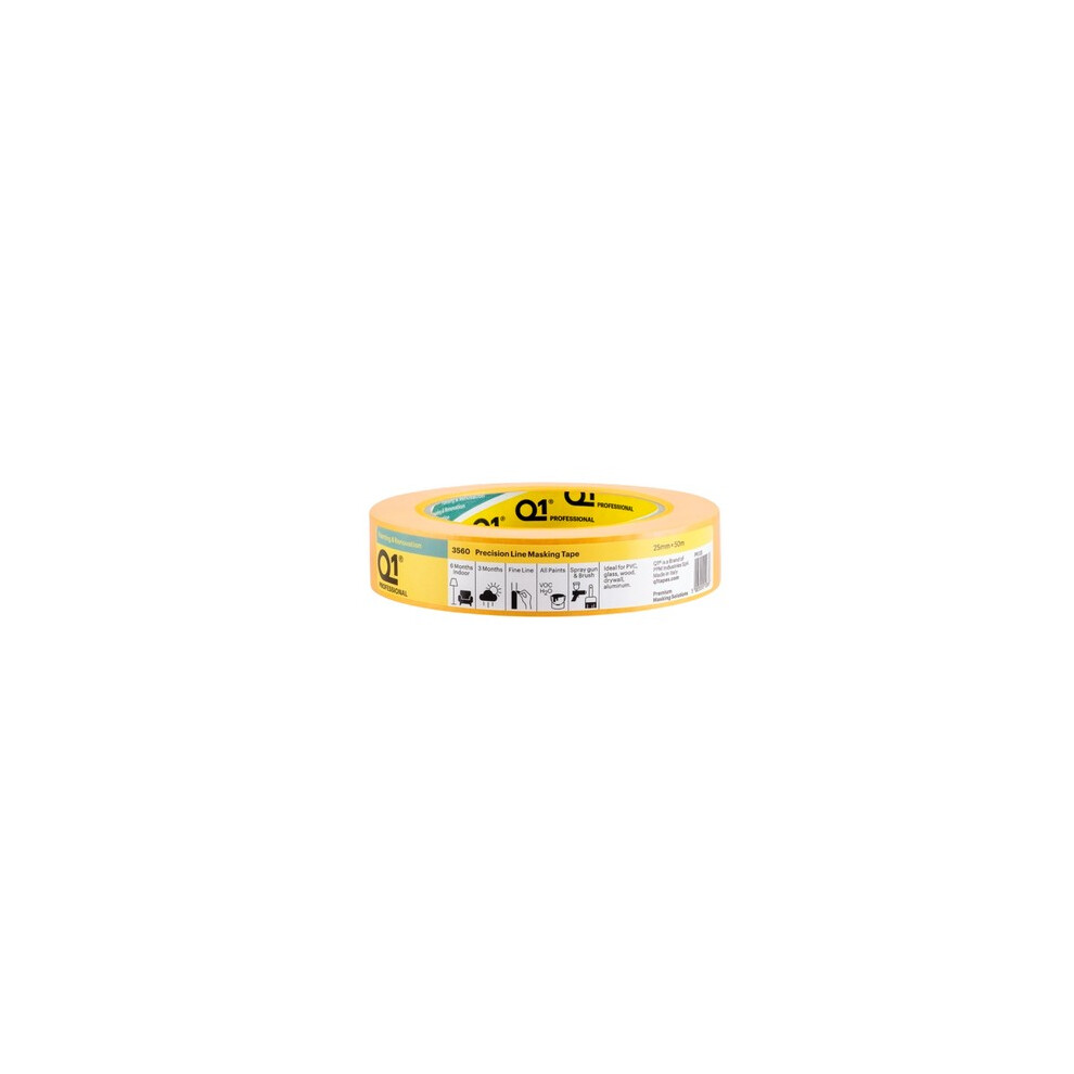 (50M X 50Mm, Beige) Q1 Precision Line Masking Tape 5063884486785