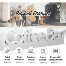 Houten Opbergdoos, Bureau Koffieopslag, Gepartitioneerde Papieren Bekershouder, Theezakje, Koffiecapsule Opbergdoos