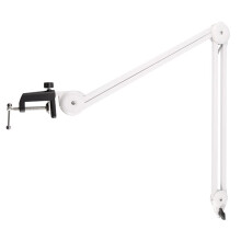 Microphone Stand Adjustable Suspension Boom Arm with Built-in Spring for Voice Recording White