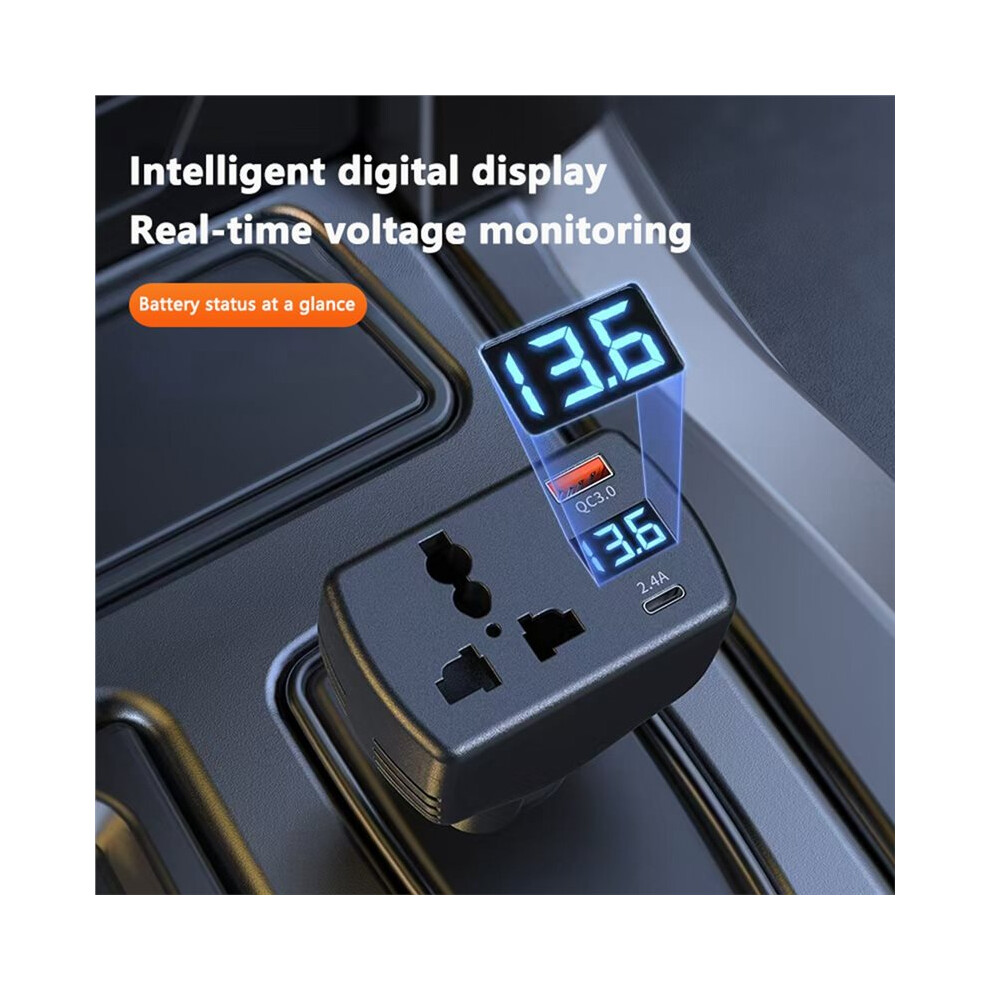 Auto Power Inverter 150W 12V To 220V With Usb Car Charger With Digital Voltage Display 6033064913287